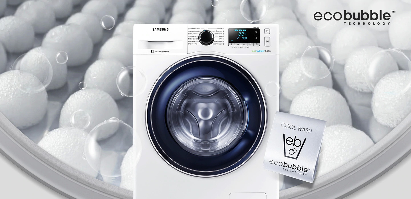 شستشوی حبابی Eco Bubble در ماشین لباسشویی 8 کیلو سامسونگ